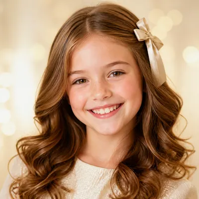 Campaign photograph illustrating Child's haircut and style for girls