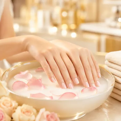 Campaign photograph illustrating Spa manicure and pedicure
