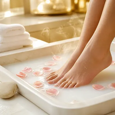 Campaign photograph illustrating Spa pedicure