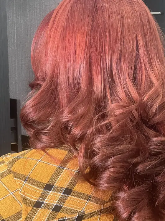 Rose pink color melt with curled ends