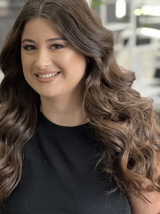 Brunette curls styled for an evening out